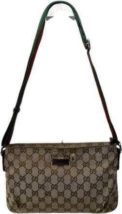 Gucci Pre-owned Cross Body Bags, female, Brown, Size: ONE SIZE Pre-owned Cotton Cross Body Bag