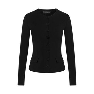 Dolce & Gabbana Giacca Sartoriale con Bottoni - - Jackets - Donna - Nero - S