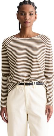 Marc O'Polo Denim Longsleeve MARC OPOLO DENIM, Damen, Gr. S, schwarz braun_multi, Jersey, Obermaterial: 100% Baumwolle, normal, Rundhals, Shirts Longsleeve, relaxed fit