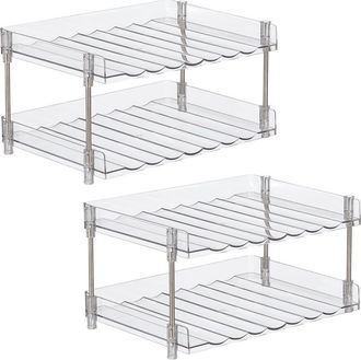 mDesign Free-Stand Stackable 2-Tier Water Bottle Holder, 2 Pack in Clear/chrome at Nordstrom