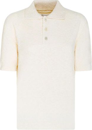 Maison Margiela Nostalgische Boucl&eacute; Polo - Dames - Polos - Wit - S - Katoen - Tops
