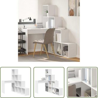 vidaXL Scrivania con spazio di stoccaggio - Scrivania ad angolo Bianco 101,5 x 149,5 x 149,5 cm