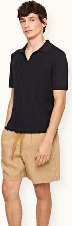 Orlebar Brown Alex Lino Relaxed Fit Italian Linen Drawcord Shorts in Biscuit at Nordstrom, Size 38