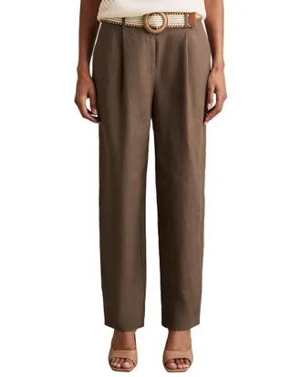 Reiss Beau Belted Linen Taper Trouser