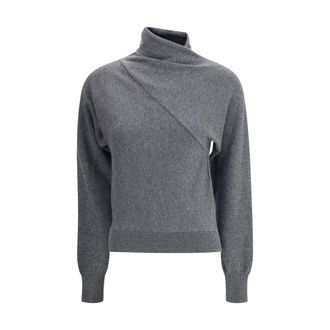 Tom Ford Gray Cashmere Womens Turtleneck