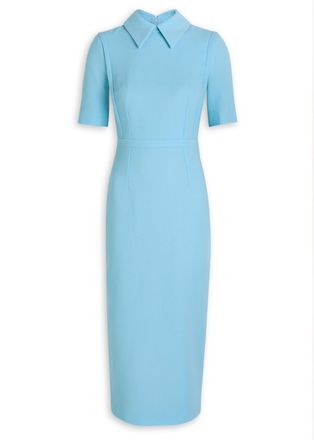 Emilia Wickstead Valetta Darted Wool-crepe Midi Dress - Blue - 10 (UK10 / S)