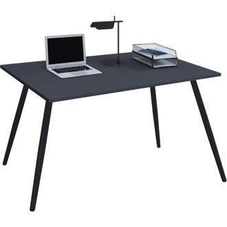 VCM Mesa de escritorio Mesa de oficina Scandanivischer Retro Look Salia 138x50 cm (Antracita)