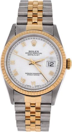 Rolex Oyster Perpetual Datejust Automatic Watch Stainless Steel and Yellow Gold 36 in Metallic Silver at Nordstrom