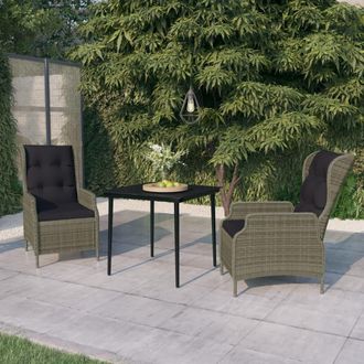 vidaXL Juego De Comedor De Jard&iacute;n 3 Piezas Marr&oacute;n Vidaxl