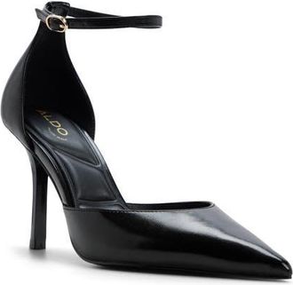 Aldo Jossephine Ankle Strap Pointed Toe Pump in Black at Nordstrom, Size 6.5