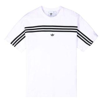 adidas originals 3-stripe Tee Stripe logo Embroidered Short Sleeve White FM1529