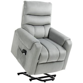 HOMCOM Sill&oacute;n de masaje levantapersonas 79x97x103 cm gris