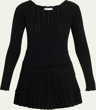 LoveShackFancy Lavender Stretch Pointelle Mini Dress