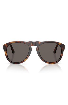 Persol 54mm Pilot Sunglasses in Havana /Dark Grey at Nordstrom
