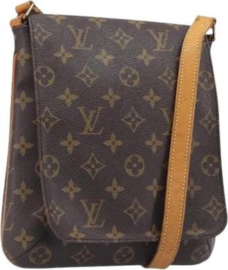 Louis Vuitton Pre-owned Monogram Canvas Crossbody Bag - Dames - Vintage Schoudertas - Bruin - ONE Size - Leer - Vintage