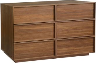 Sweeek C&oacute;moda de almacenamiento efecto madera, 6 cajones, madera de nogal