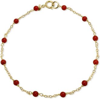 Jewelmak 14K Red Coral Bracelet