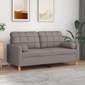 vidaXL Sof&aacute; De 2 Plazas Con Cojines Tela Gris Taupe 140 Cm Vidaxl