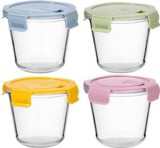 OEM Juego De Recipientes De Vidrio Para Almacenar Alimentos, Recipientes Herm&eacute;ticos De 700 Ml, Tapas De Cierre Herm&eacute;tico Sin Bpa, Ensaladas Y Sopas