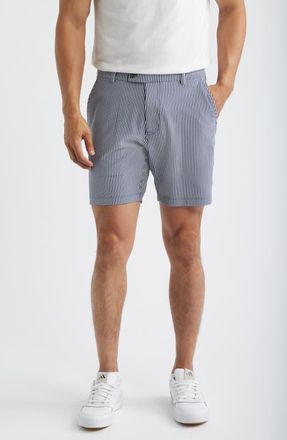 Redvanly Beeker Seersucker Shorts in Midnight Navy/Bright White at Nordstrom, Size Xx-Large