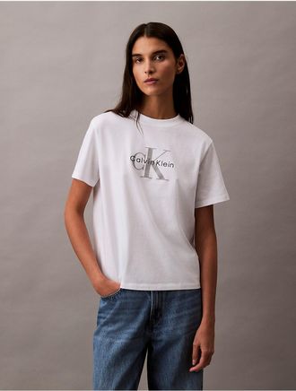 Calvin Klein Jeans Calvin Klein Womens Monologo Tee - White - XS