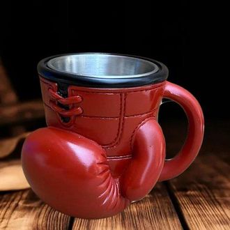 OEM Tazas De Acero Inoxidable Con Forma De Guantes De Boxeo, Tazas De Caf&eacute; Personalizadas Con Asas Aislantes, Ideal Para Aficionados Al Deporte, Rojo