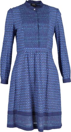 A.P.C. A. P.C. Romy Printed Dress In Blue Cotton