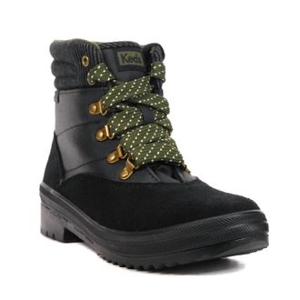 Keds Womens Splash Twill Camp Boots In Suede Mix Black