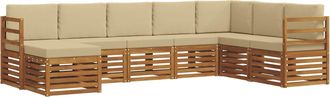 vidaXL Conjunto De Sof&aacute;s De Exterior 8 Uds. Natural Y Beige Vidaxl