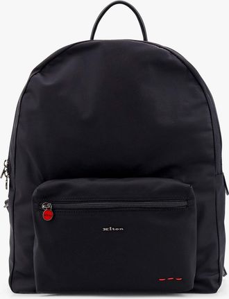 Kiton Ciro Paone Nylon backpack with metal lettering logo - KITON CIRO PAONE - gender_Man