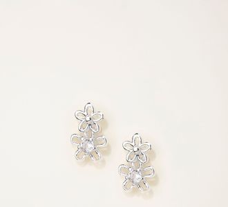 Fat Face FatFace Silver Tone Double Daisy Stud Earrings
