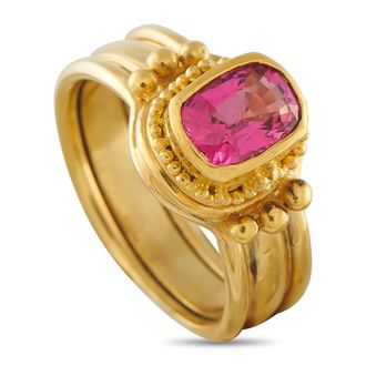 Luxury Bazaar 18K Yellow Gold 1.30ct Spinel Ring MF10-050126