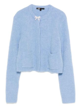 Maje bow-detail long-sleeves cardigan - Blue