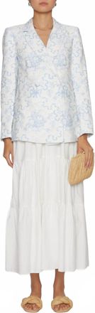 LoveShackFancy Lumine Blazer Jacket In Blissful Blue