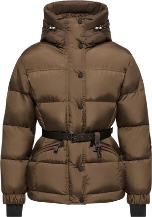 Moncler Moncler Salastrains Insulated Hooded Ski Jacket, Women, Brown, Size: 0