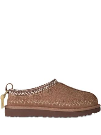 UGG Tasman stitched slippers - women - Lamb Fur/Rubber/Lamb Suede/Lambskin - 10 - Brown