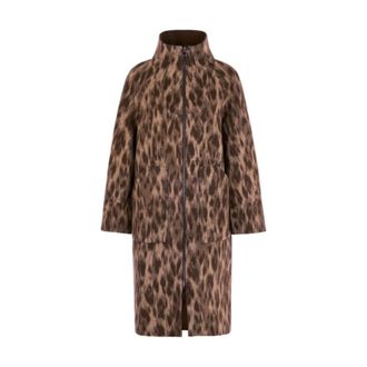 Marc Cain Jassen, Dames, Bruin, L, Wol, Omkeerbare wollen jas