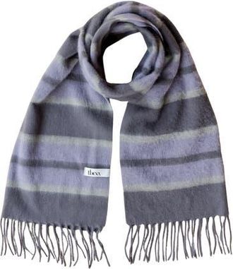TBCo Lambswool Geomteric Pattern Oversized Scarf in Charcoal Stripe at Nordstrom, Size Large