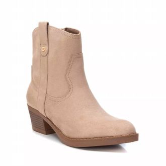Xti Womens Suede Italian Western Boots In Beige/khaki