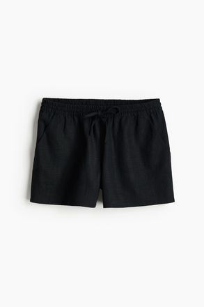 H&M Schlupfshorts aus Leinenmix - Schwarz