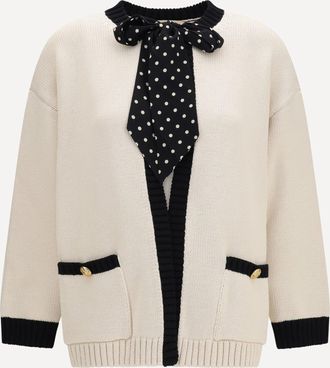 Valentino Cardigan aperto con fiocco a pois Woman S