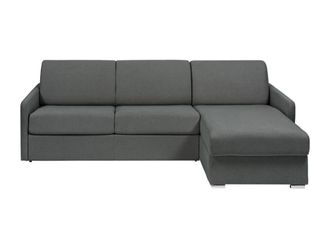 VENTE-UNIQUE.COM Sof&aacute; rinconera poli&eacute;ster 5 plazas gris 241x223cm