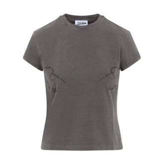 Jean Paul Gaultier T-Shirts, female, Gray, Size: XS Needless T-Shirt