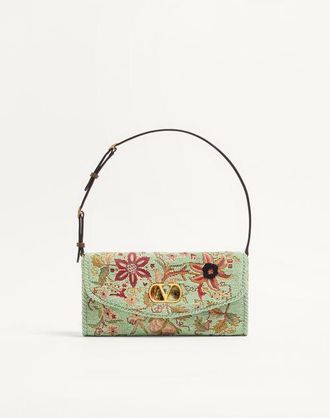 Valentino Garavani Valentino Garavani DeVain Embroidered Small Shoulder Bag Wo