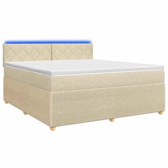 vidaXL Letto Box Spring Con Materasso Crema 180 X 200 Cm Tessuto Vidaxl