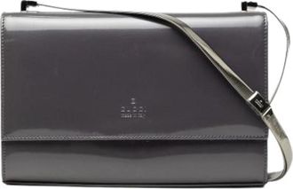 Gucci Pre-owned Patent Leather Shoulder Bag - Dames - Vintage Schoudertas - Grijs - ONE Size - Leer - Vintage