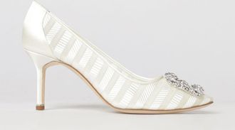 Manolo Blahnik D&eacute;collet&eacute; da sposa Hangisi in raso di seta con fibbia gioiello