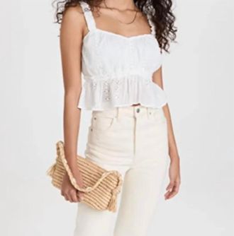 Lost + Wander With The Wind Top In White Eyelet