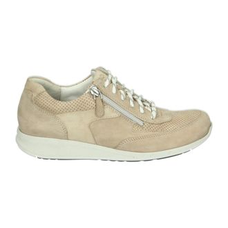 Durea Schoenen, Dames, Beige, 40 1/2 EU, Sportieve Lage Damesschoenen Taupe Nubuck