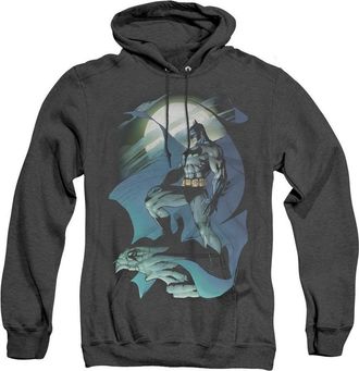 Gildan Batman Glow Of The Moon Adult Heather Hoodie / Hooded Sweatshirt